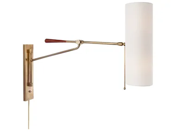 FRANKFORT - Articulating Wall Light in Hand-Rubbed Antique Brass by Visual Comfort Europe - view 2